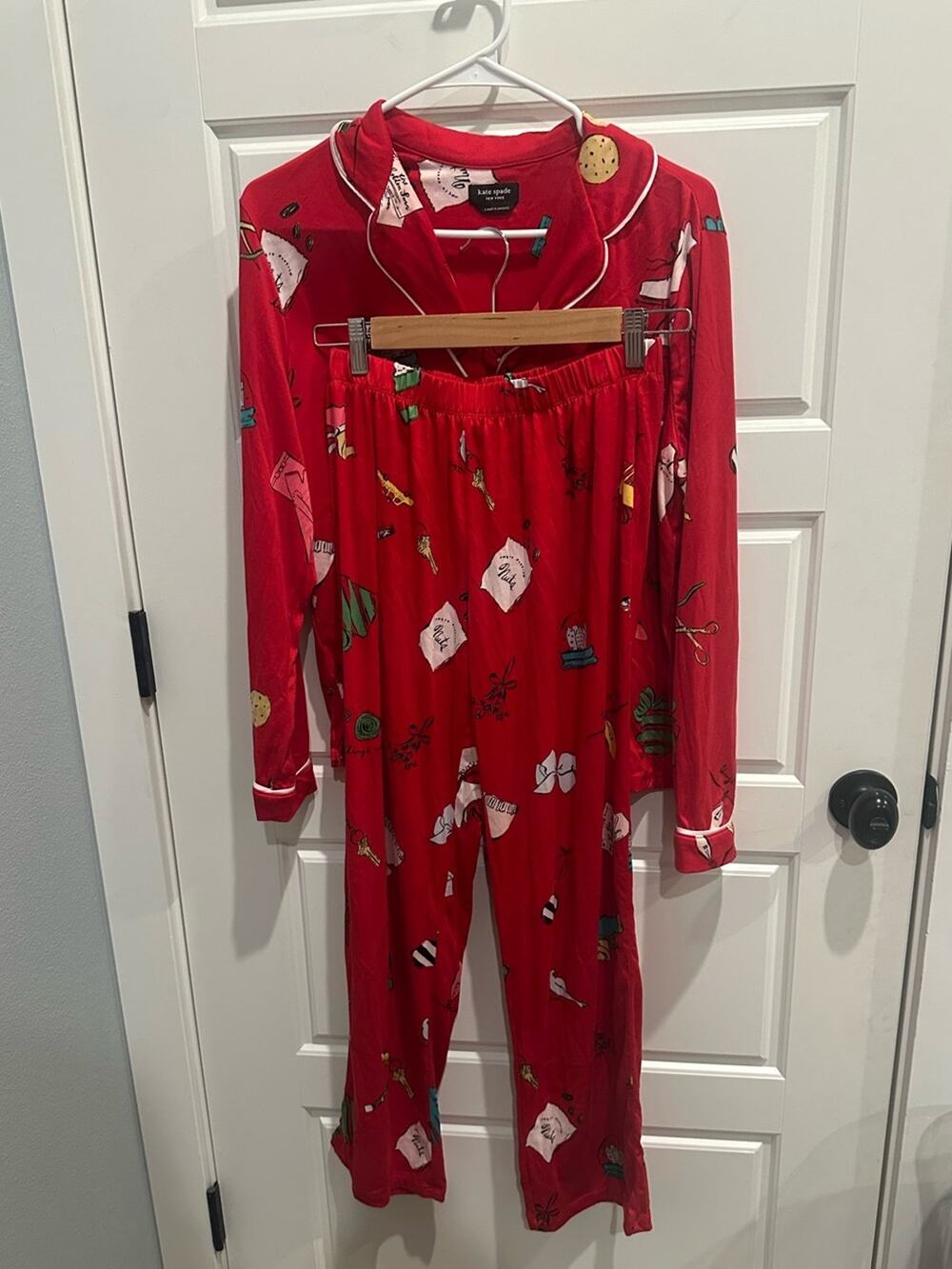 Kate Spade Small Christmas Holiday 2pc Knit Pajama Set Sleep Loungewear cozy